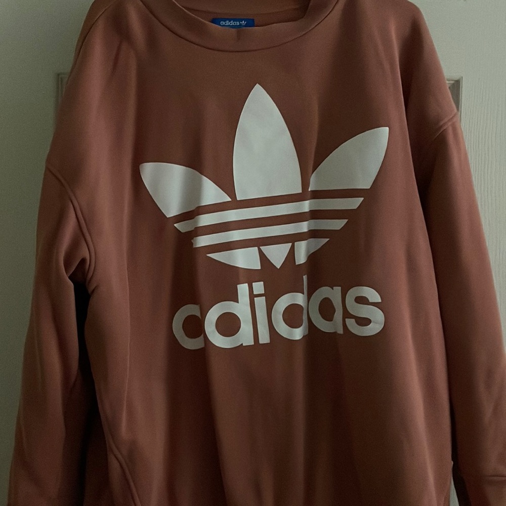 coral adidas crewneck